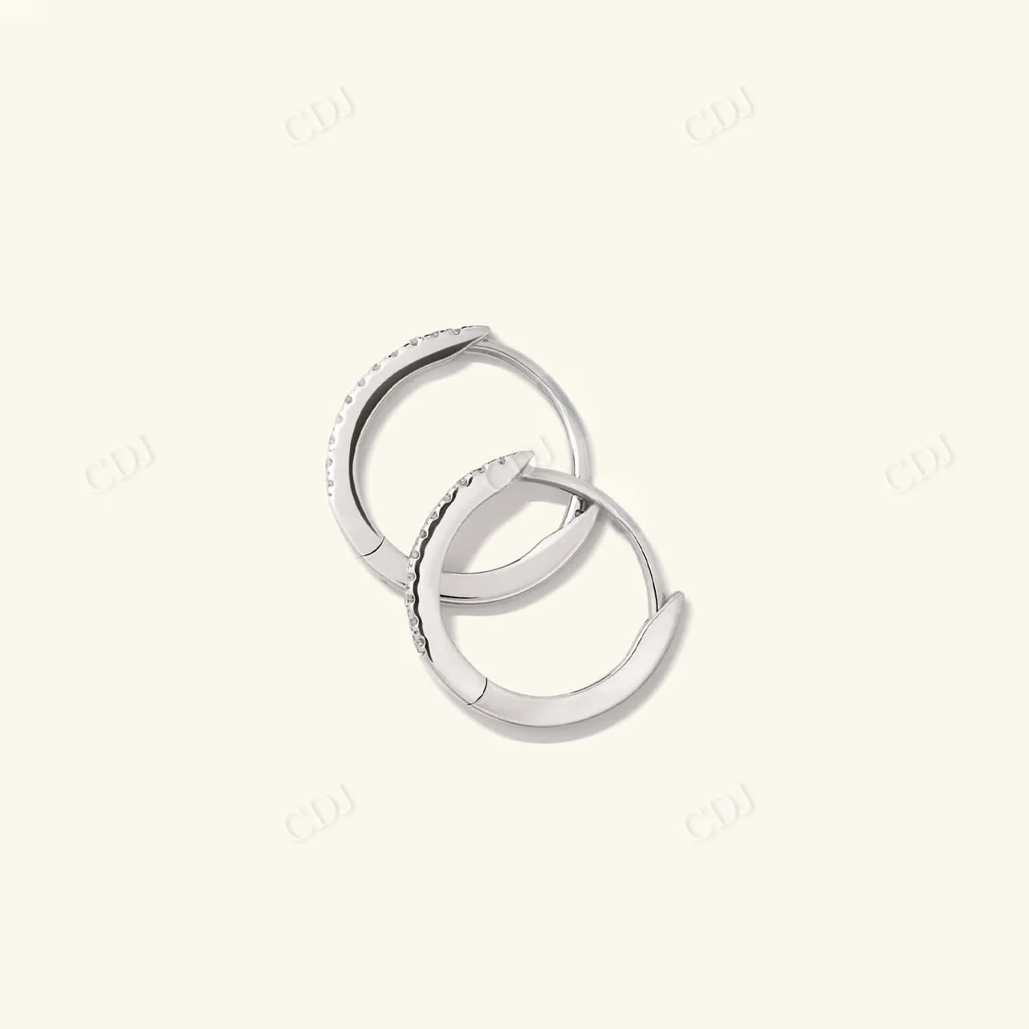 0.063CT Lab Grown Pave Diamond Hoop Earrings