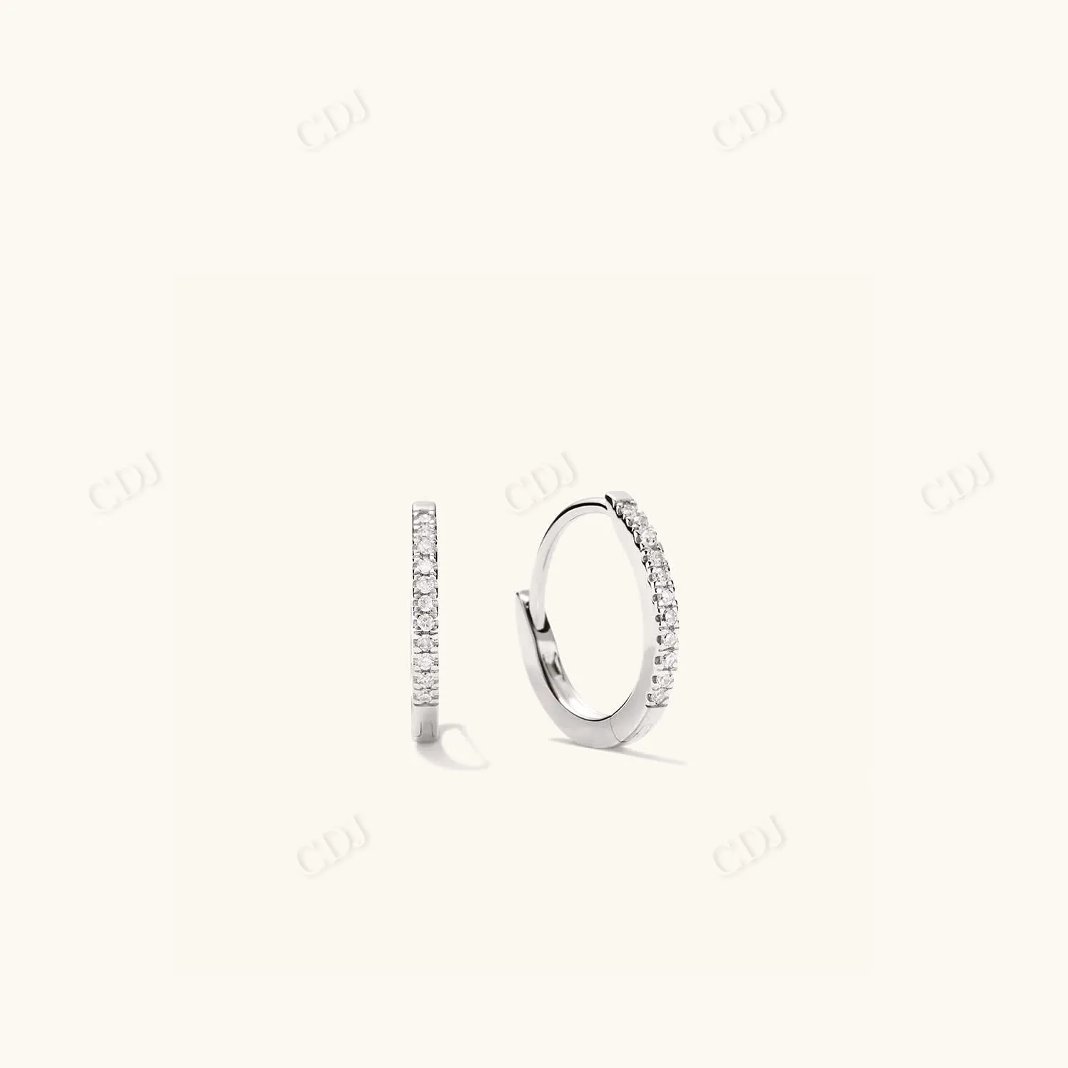 0.063CT Lab Grown Pave Diamond Hoop Earrings