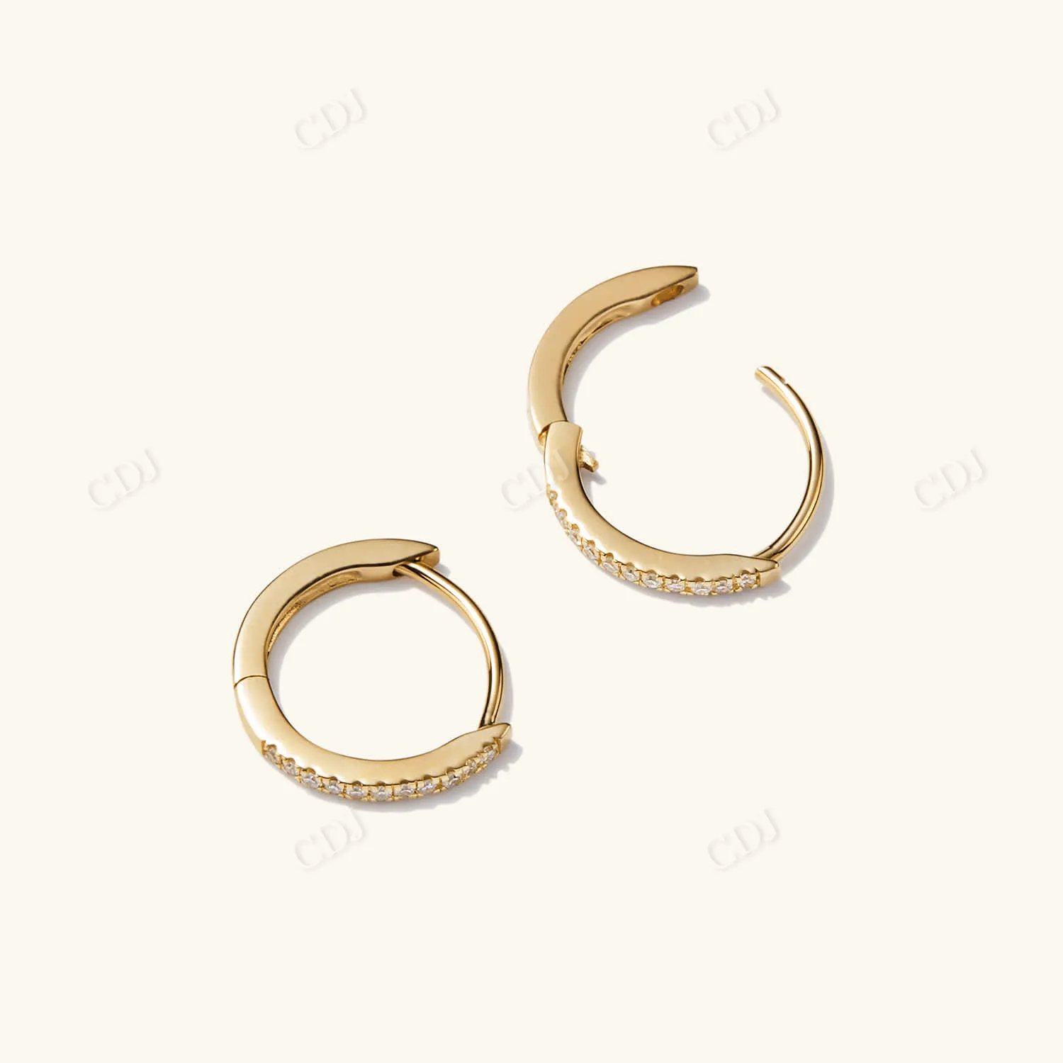 0.063CT Lab Grown Pave Diamond Hoop Earrings