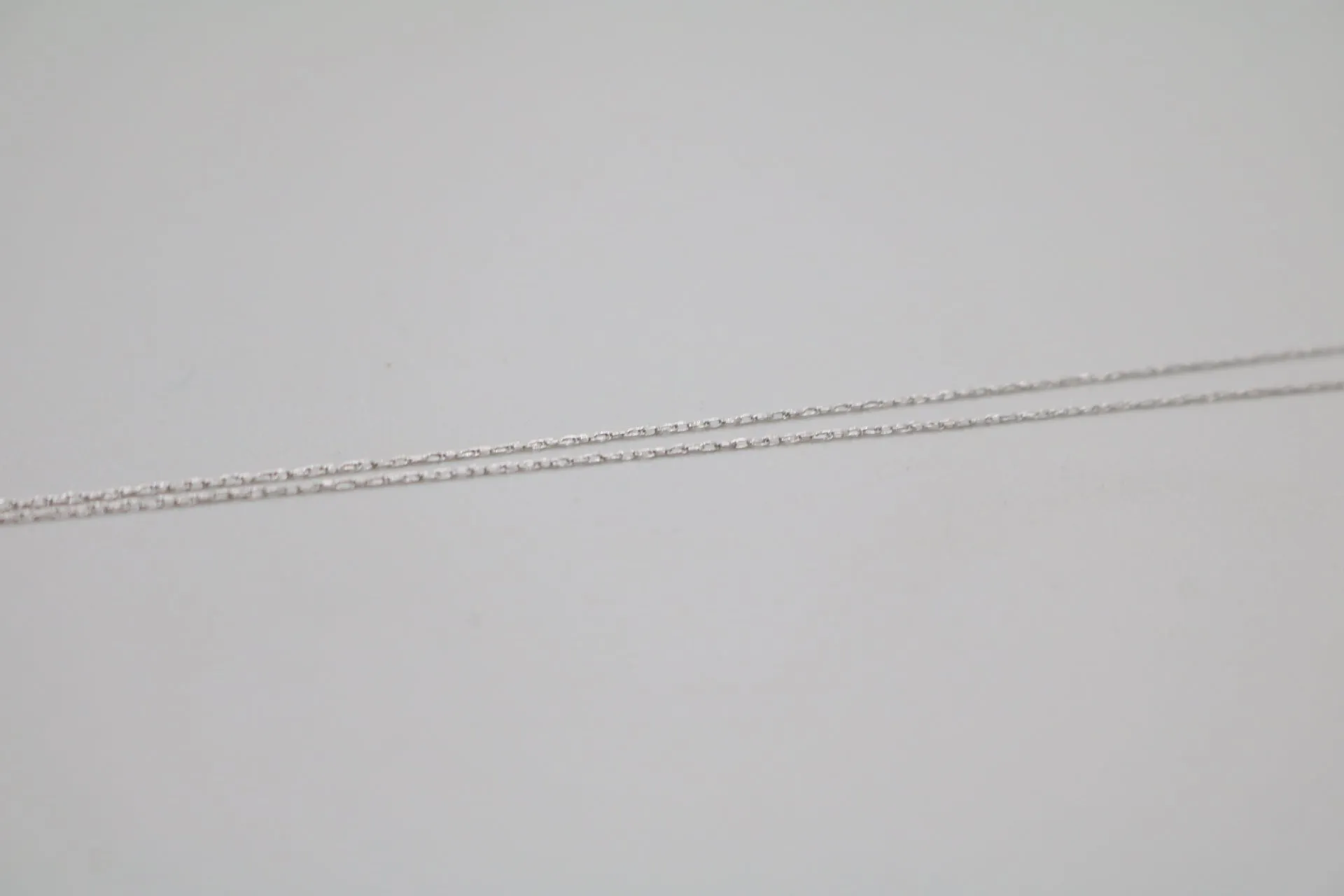 14K White Gold Fancy Charm with 10K White Gold Twisted Rope Chain (19 Inches)