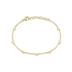 14KY Gold Star Bracelet