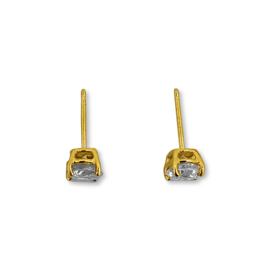 1.55ctw Round Brilliant Natural Diamond Stud Earrings in 14k Yellow Gold