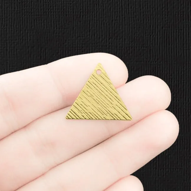 2 Boho Stripe Triangle Gold Tone Enamel Charms - E1354