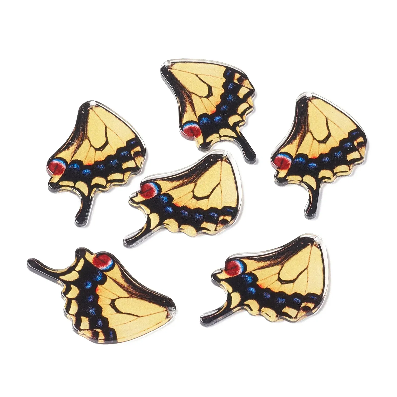 20pcs Butterfly Wings Acrylic Pendants Charms DIY Jewellery Making