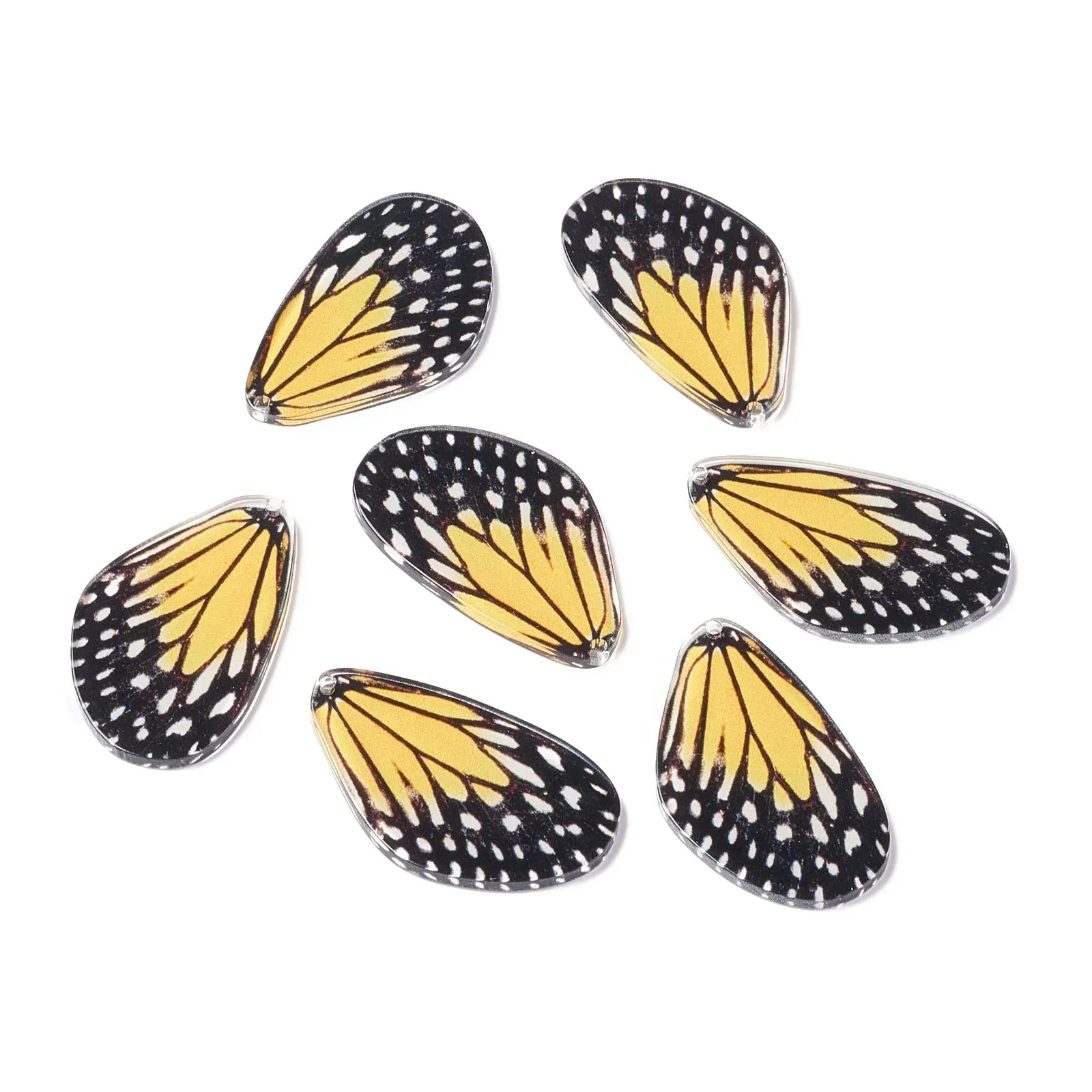 20pcs Butterfly Wings Acrylic Pendants Charms DIY Jewellery Making