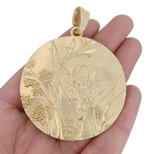 2pcs Matt Gold Boho Large Medallion Circle Round Flower Charms Pendants for Necklace Jewelry Making Findings 72x55mm