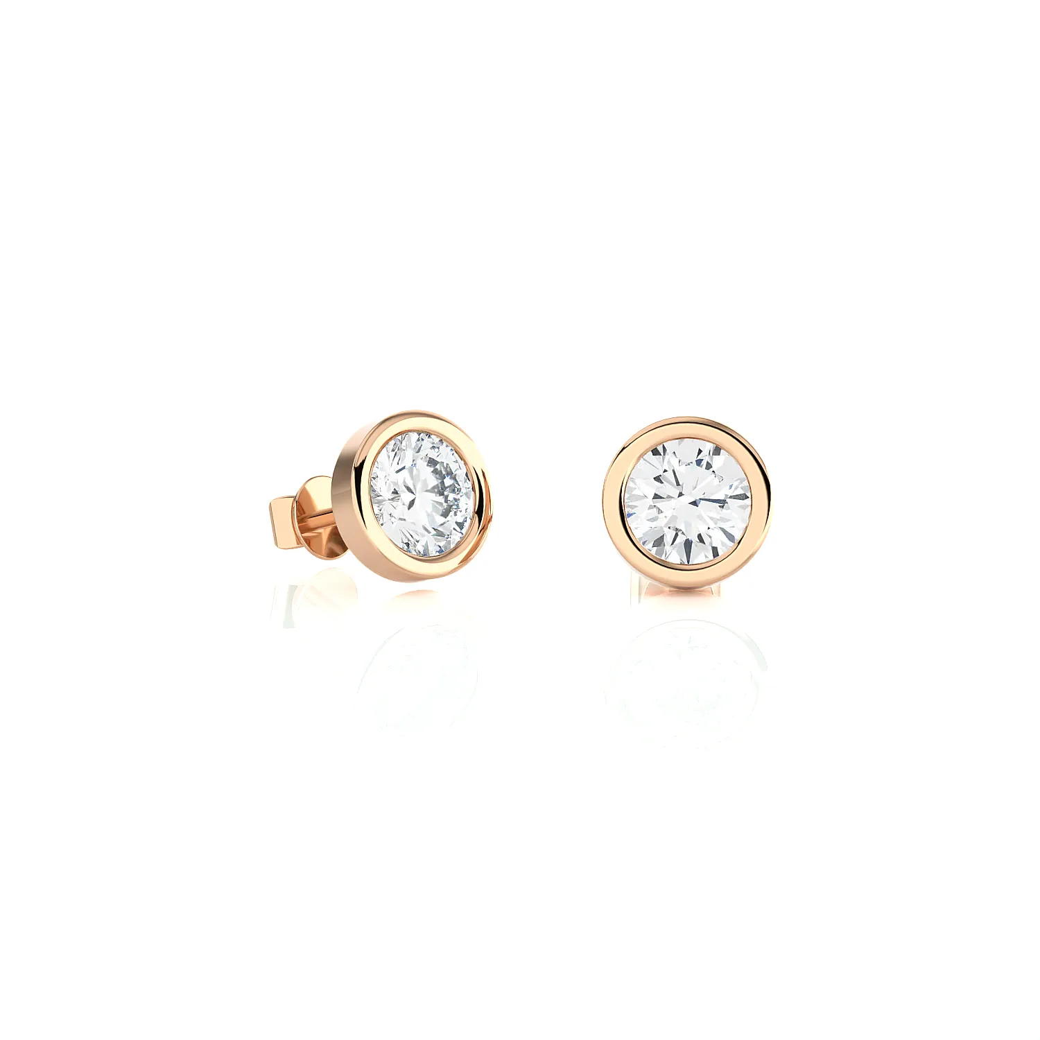 3/4 ctw Round Lab Grown Diamond Bezel Set Solitaire Stud Earrings