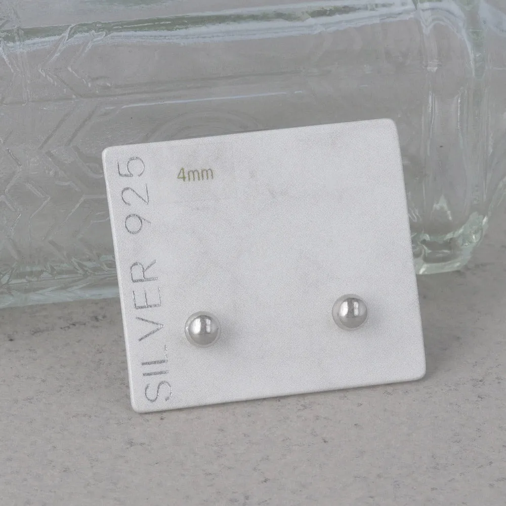 4mm Ball 925 Silver Studs