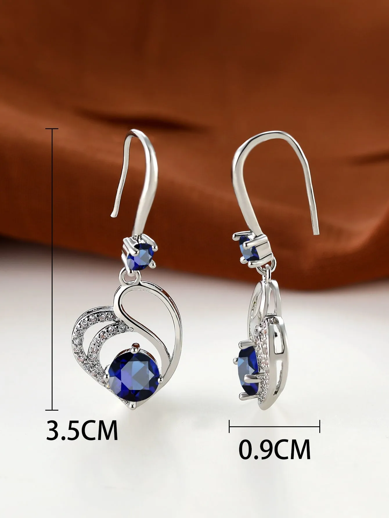 A Crystal Clear and Exquisite Silver Color Heart Shaped Earrings for Women