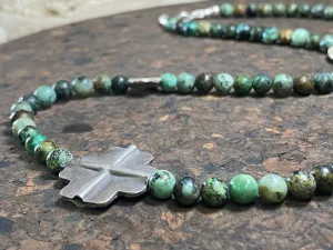 African Turquoise And Southwest Silver Necklace