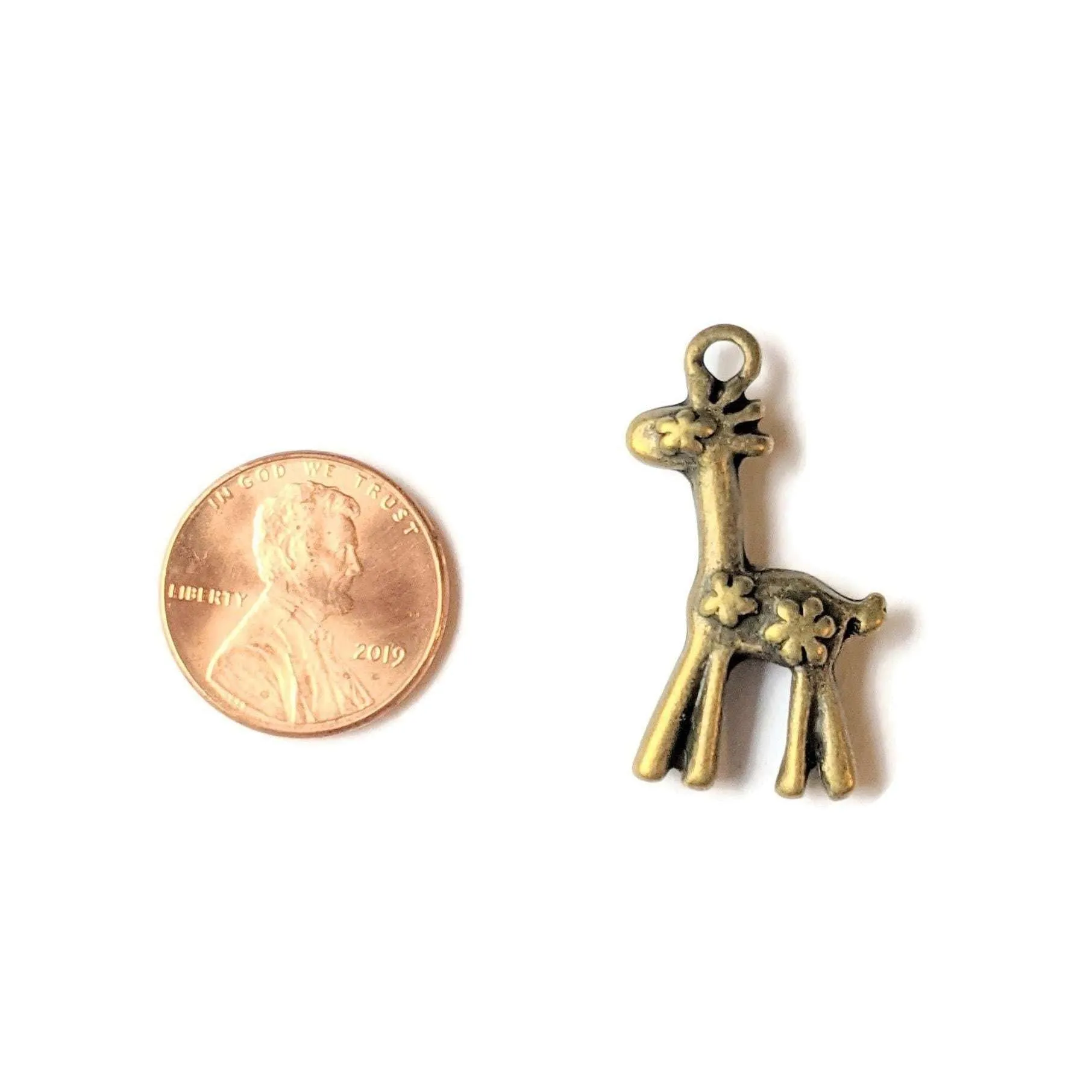 Antique Bronze Giraffe Charm