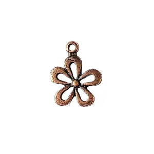 Antique Copper Daisy Flower Charm