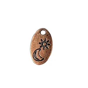 Antique Copper Sun Moon Charm