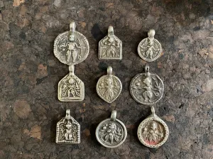 Antique Silver Tribal Amulet Pendants - Kali