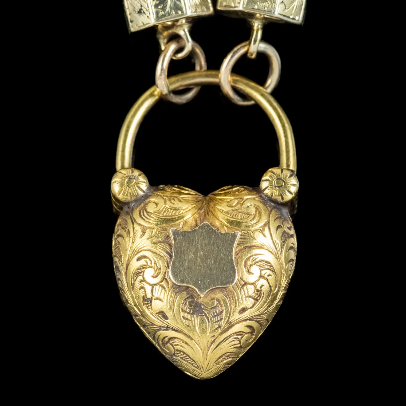 Antique Victorian Scottish Agate Bracelet Heart Padlock Mourning Locket 18ct Gold Circa 1860