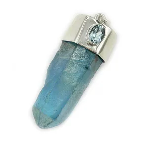 Aqua Aura Blue Topaz Pendant (B)