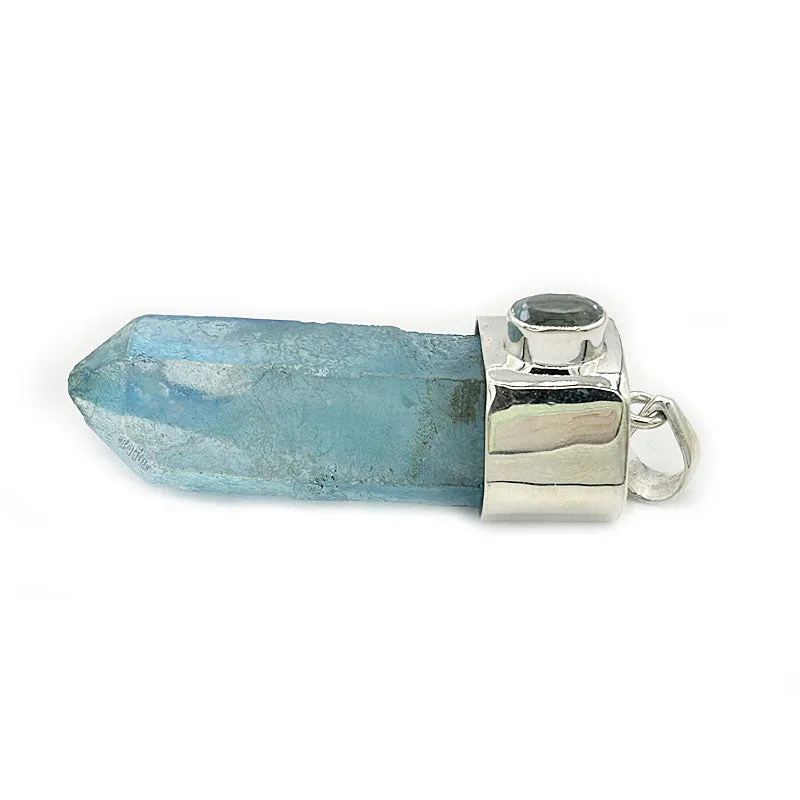 Aqua Aura Blue Topaz Pendant (B)