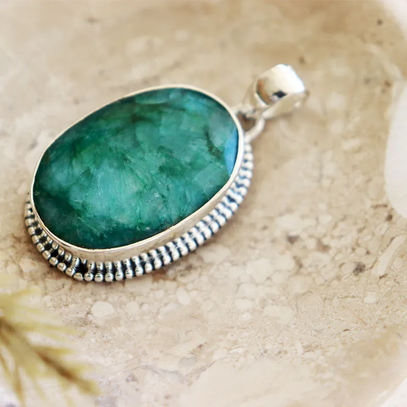 Arjun Emerald Quartz Boho Pendant