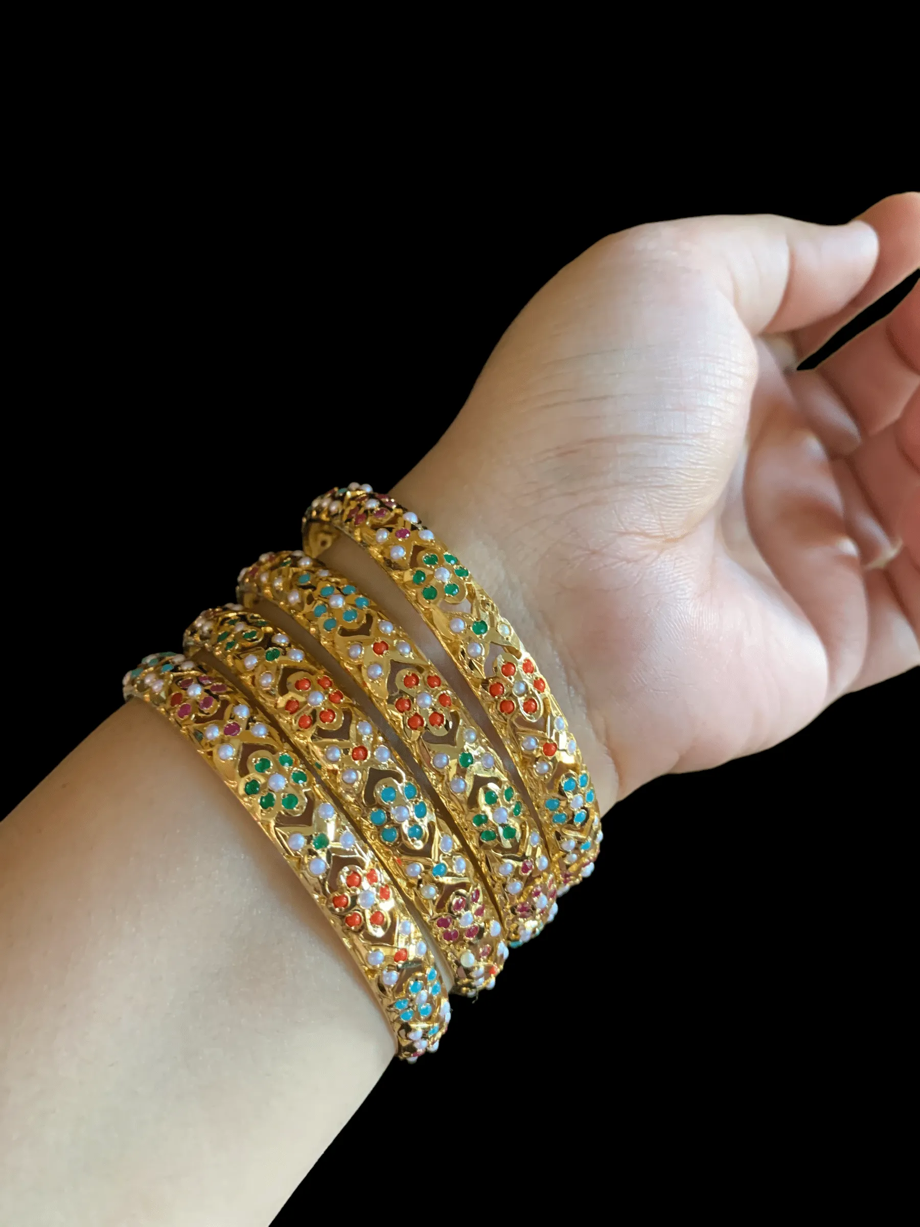 B36 Amira navratan  bangles (READY TO SHIP )