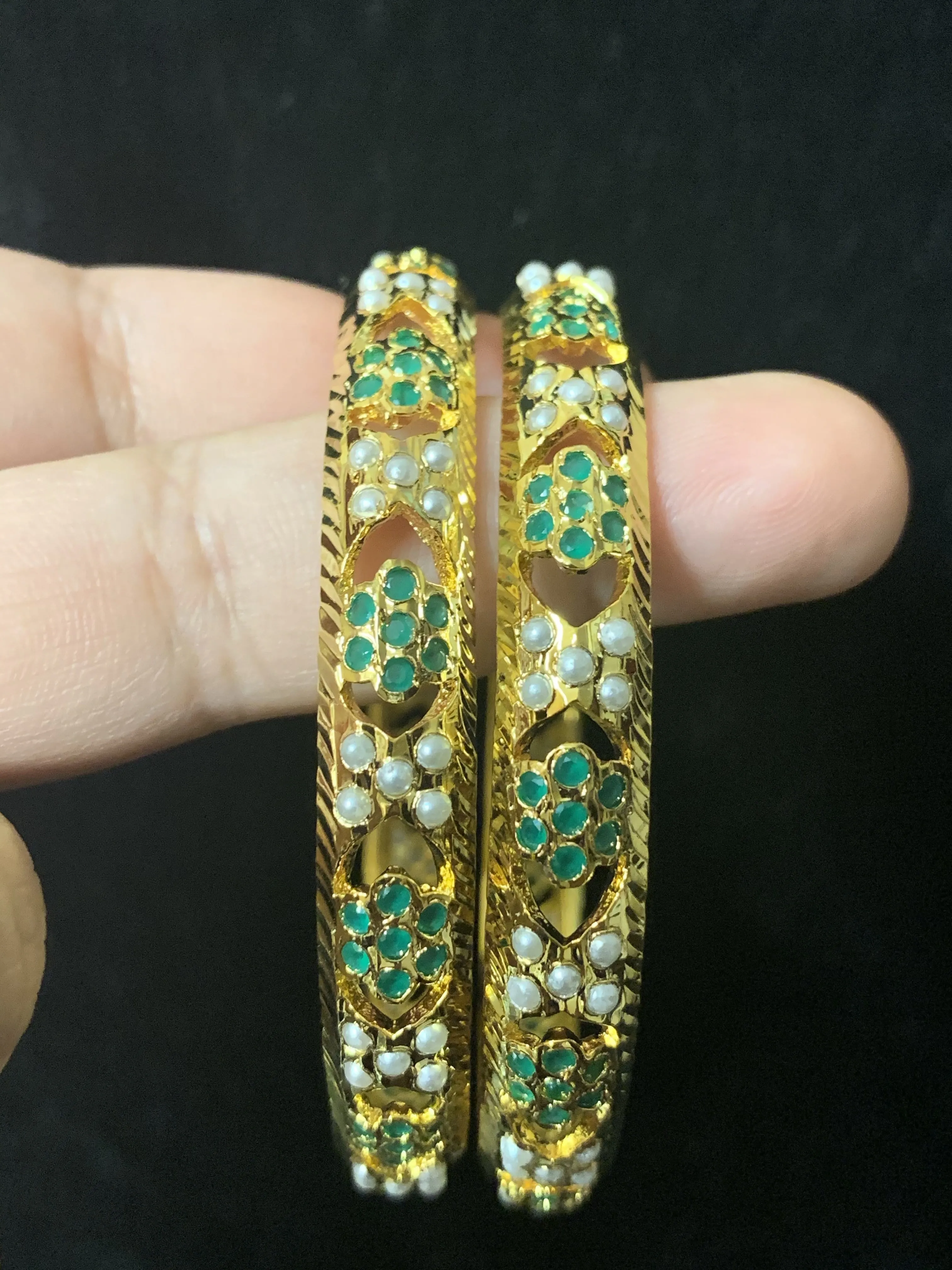 B93 Shama  green bangles( READY TO SHIP )