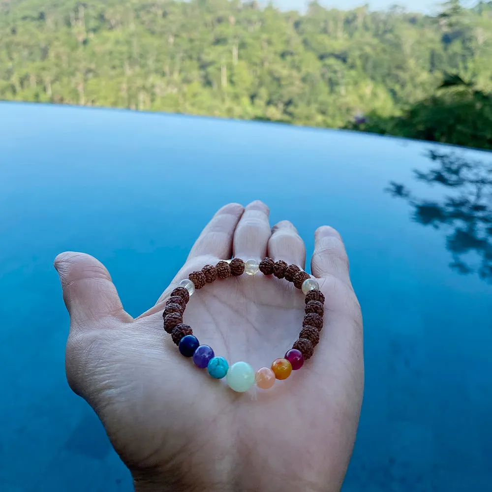 Bali Rainbow Mala - Chakra Center Stones