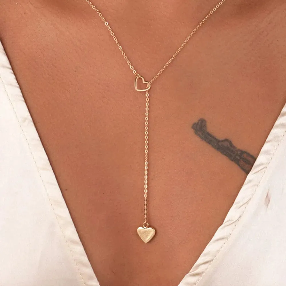 Boho Chain Link Heart Necklace