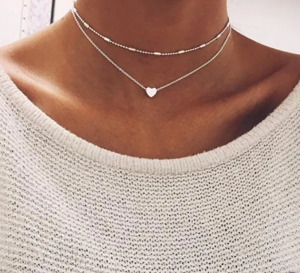 Boho Necklaces & Pendants Vintage Multilayer Choker Necklace Women Fashion Collar Collier Femme Moon Jewelry Accessories