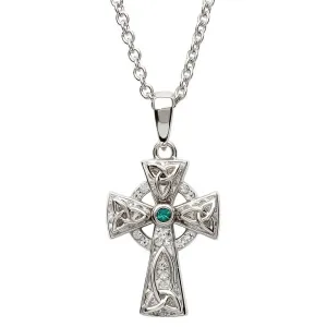 Celtic Trinity Knot Cross Adorned With Crystals