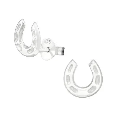 Children’s Sterling Silver Horseshoe Ear Studs