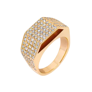 Cut Out Pedestal Ring with White Pavé Diamonds