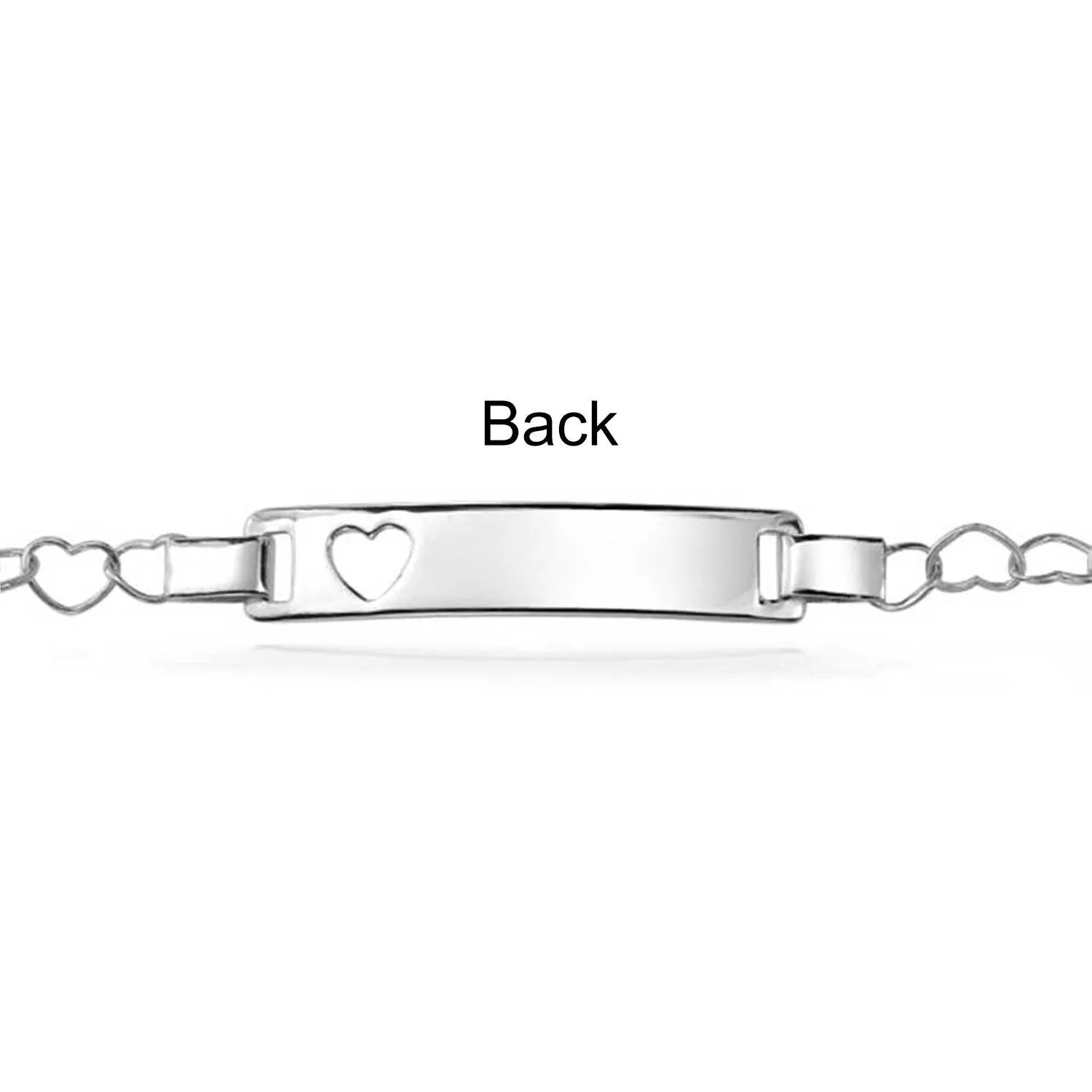 Delicate Petite Silver ID Bracelet with Heart for Small Wrists 6 Inch Sterling