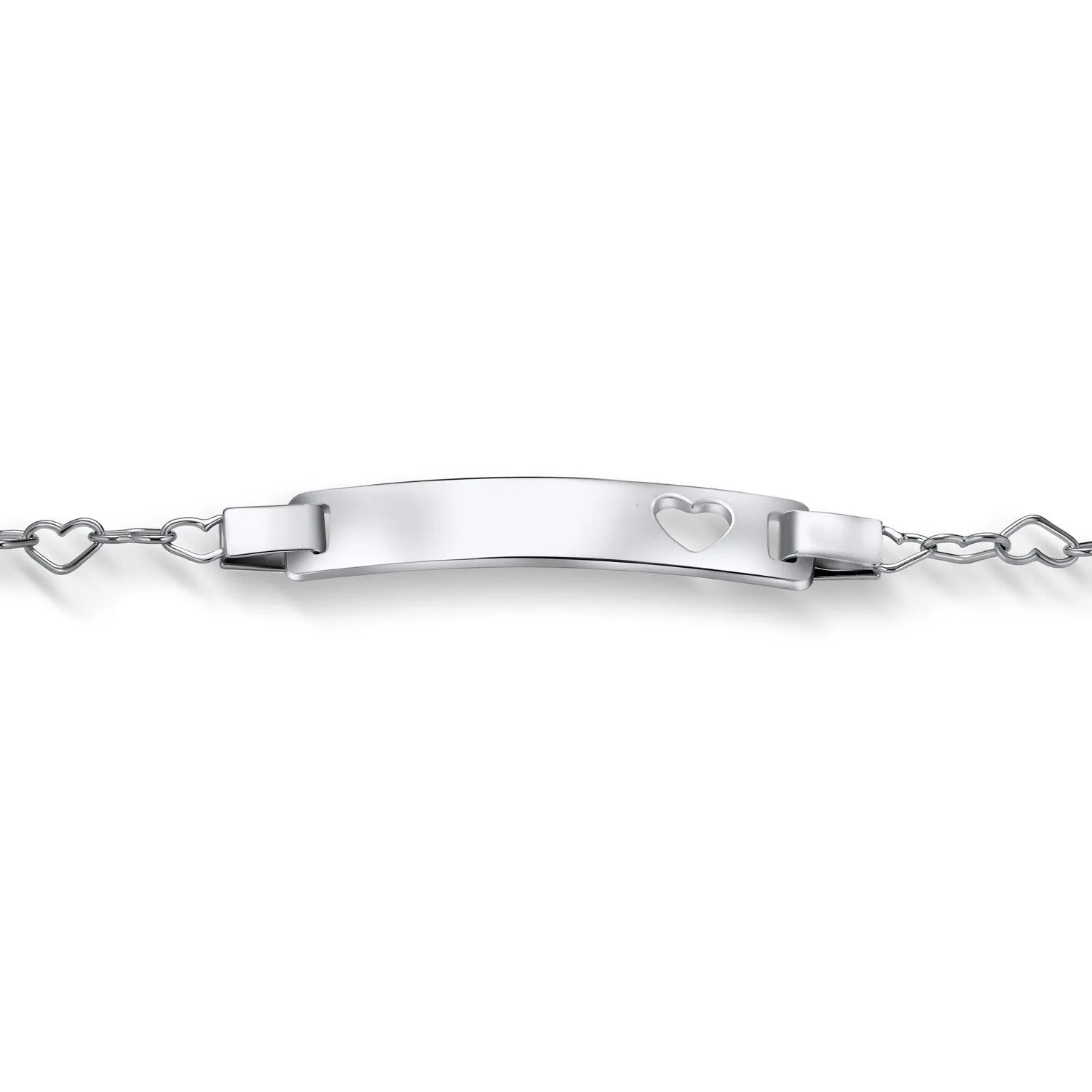 Delicate Petite Silver ID Bracelet with Heart for Small Wrists 6 Inch Sterling