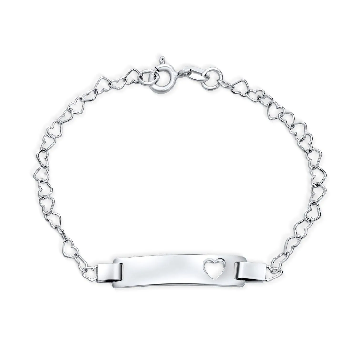 Delicate Petite Silver ID Bracelet with Heart for Small Wrists 6 Inch Sterling