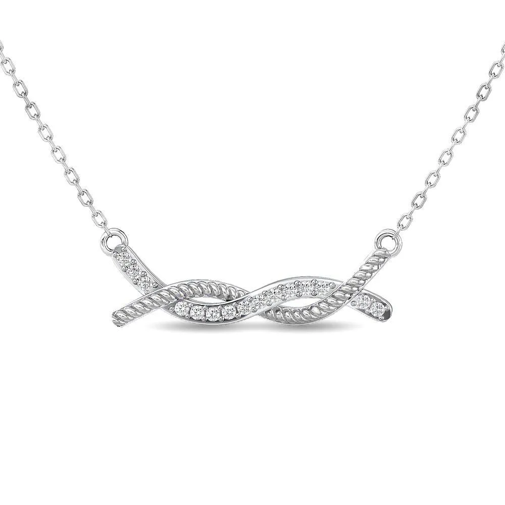 Diamond Round Cut  Fashion Necklace 1/6 ct tw in 10K White Gold