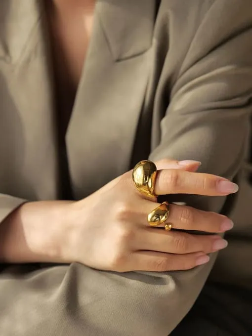 Dome Rings, 18K Gold Plated Super Chunky Luxury Fashion Statement Ring