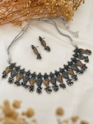 Dual Tone Rajwadi Necklace Set