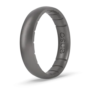 Elements Classic Thin Silicone Ring - Platinum