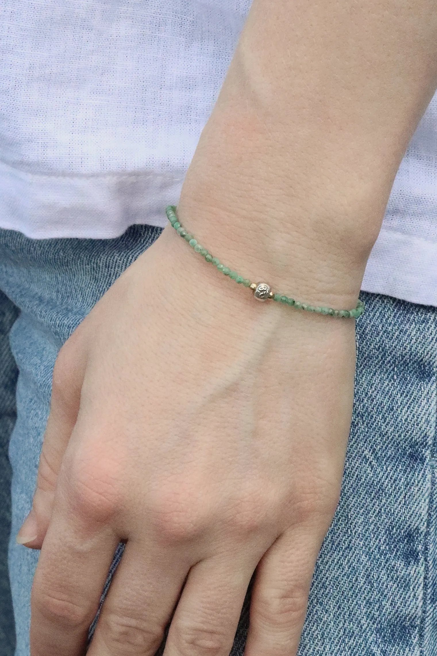 Emerald Om Bracelet