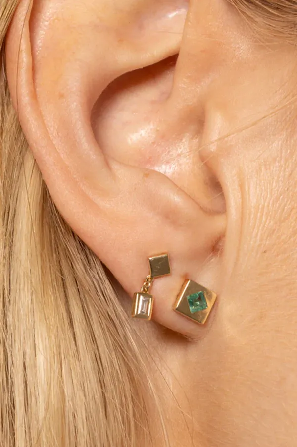 Emerald Square Studs