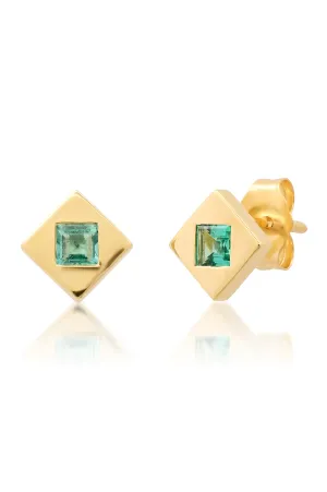 Emerald Square Studs