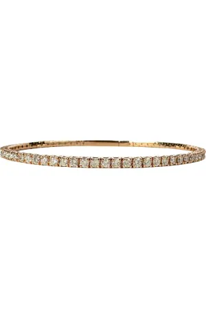 FC Creations Bracelet 14K Gold Flexible Diamonds All Around Bangle TW 3.0 Carat | Rose Gold