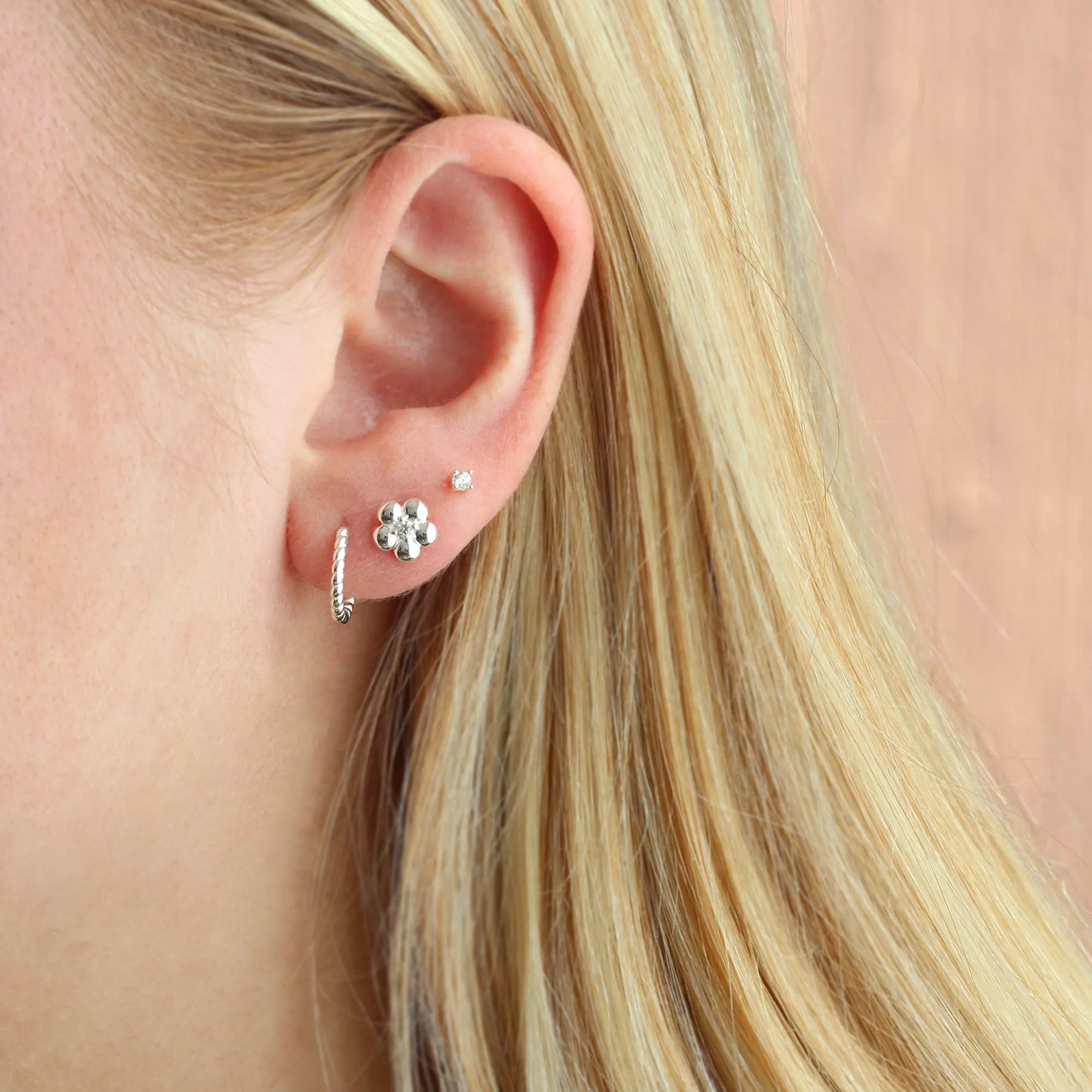 Flower Crystal Stud Earrings