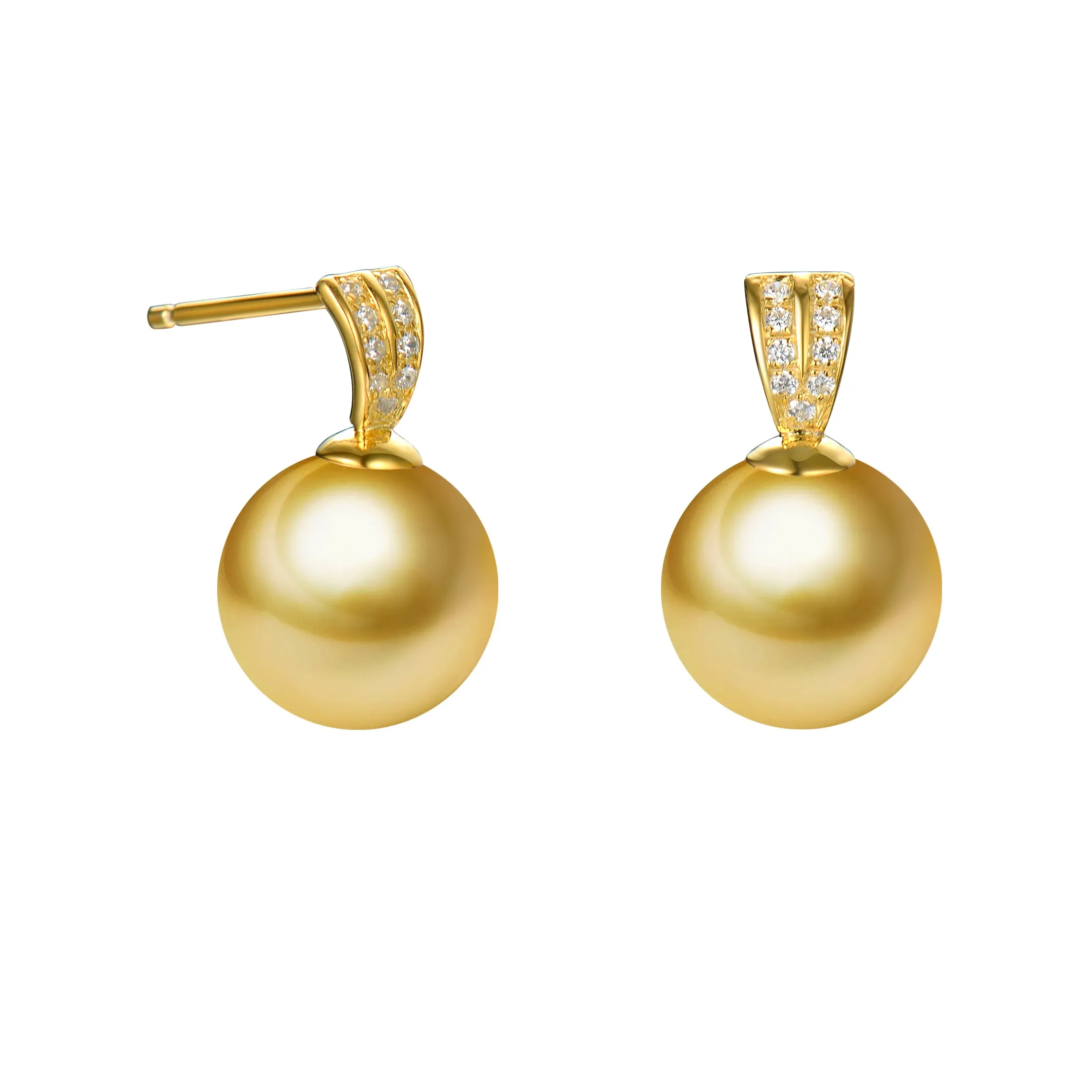 G18k Diamonds Timeless Classic Edison Pearl Studs Earrings