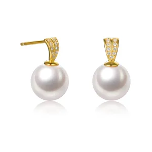 G18k Diamonds Timeless Classic Edison Pearl Studs Earrings