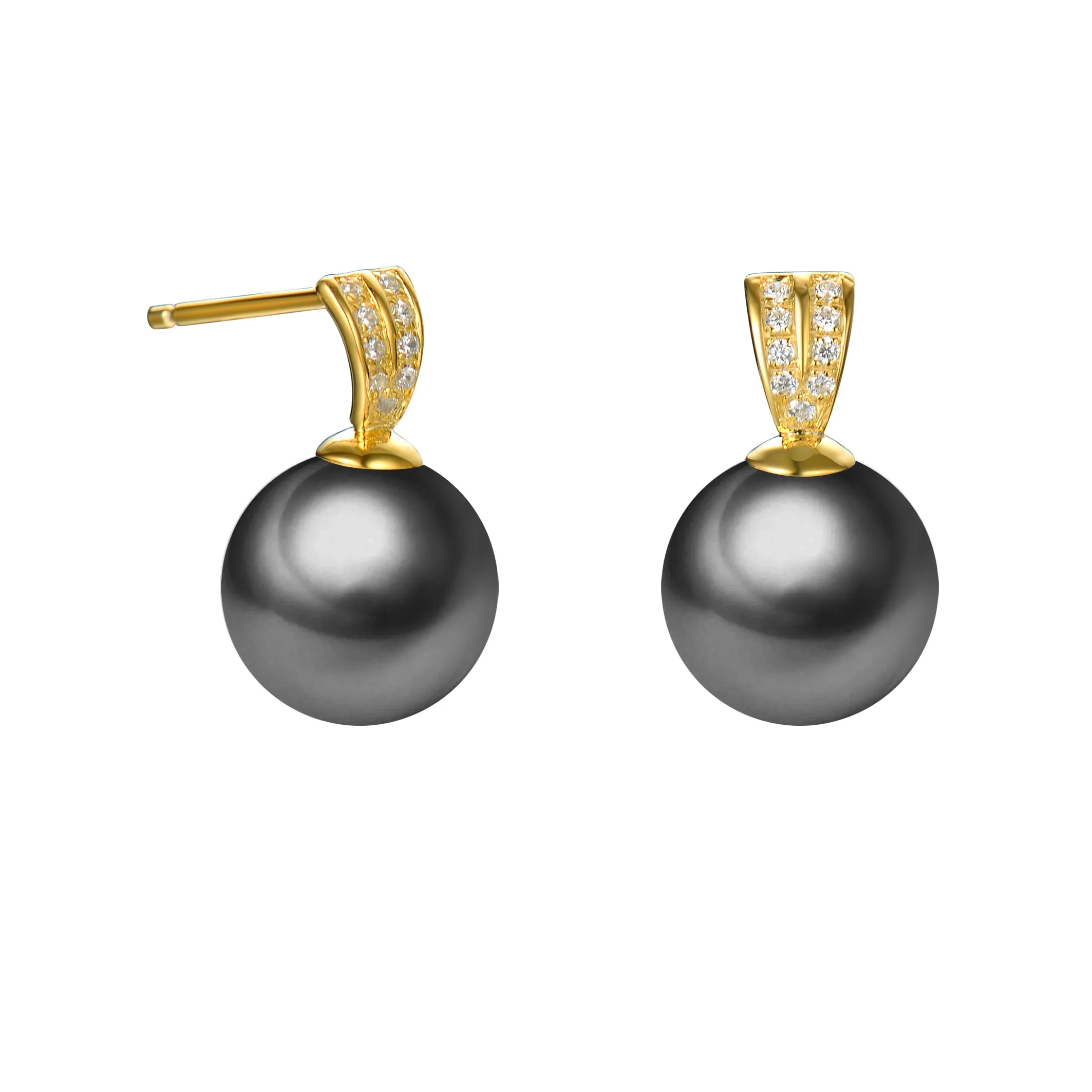 G18k Diamonds Timeless Classic Edison Pearl Studs Earrings