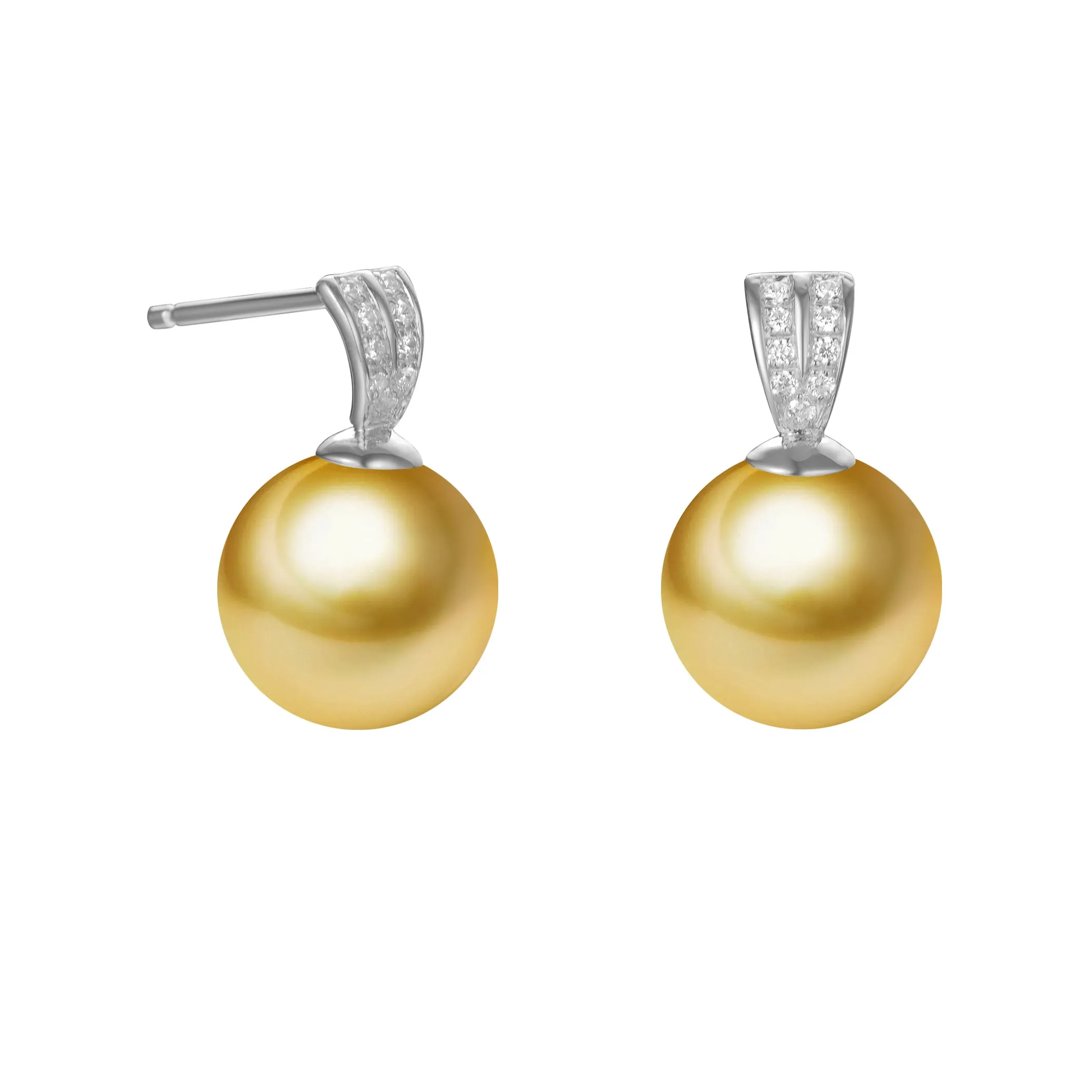 G18k Diamonds Timeless Classic Edison Pearl Studs Earrings