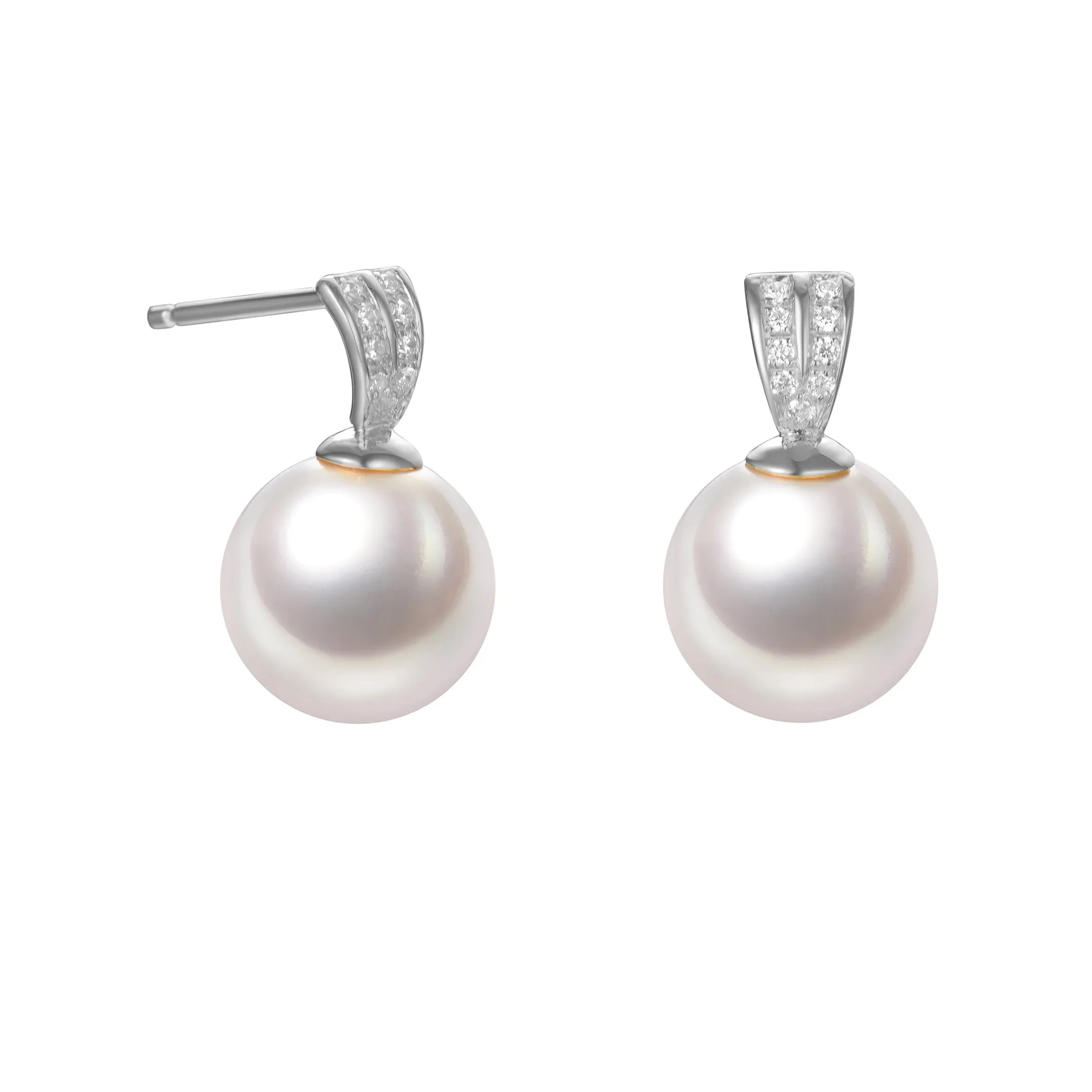 G18k Diamonds Timeless Classic Edison Pearl Studs Earrings