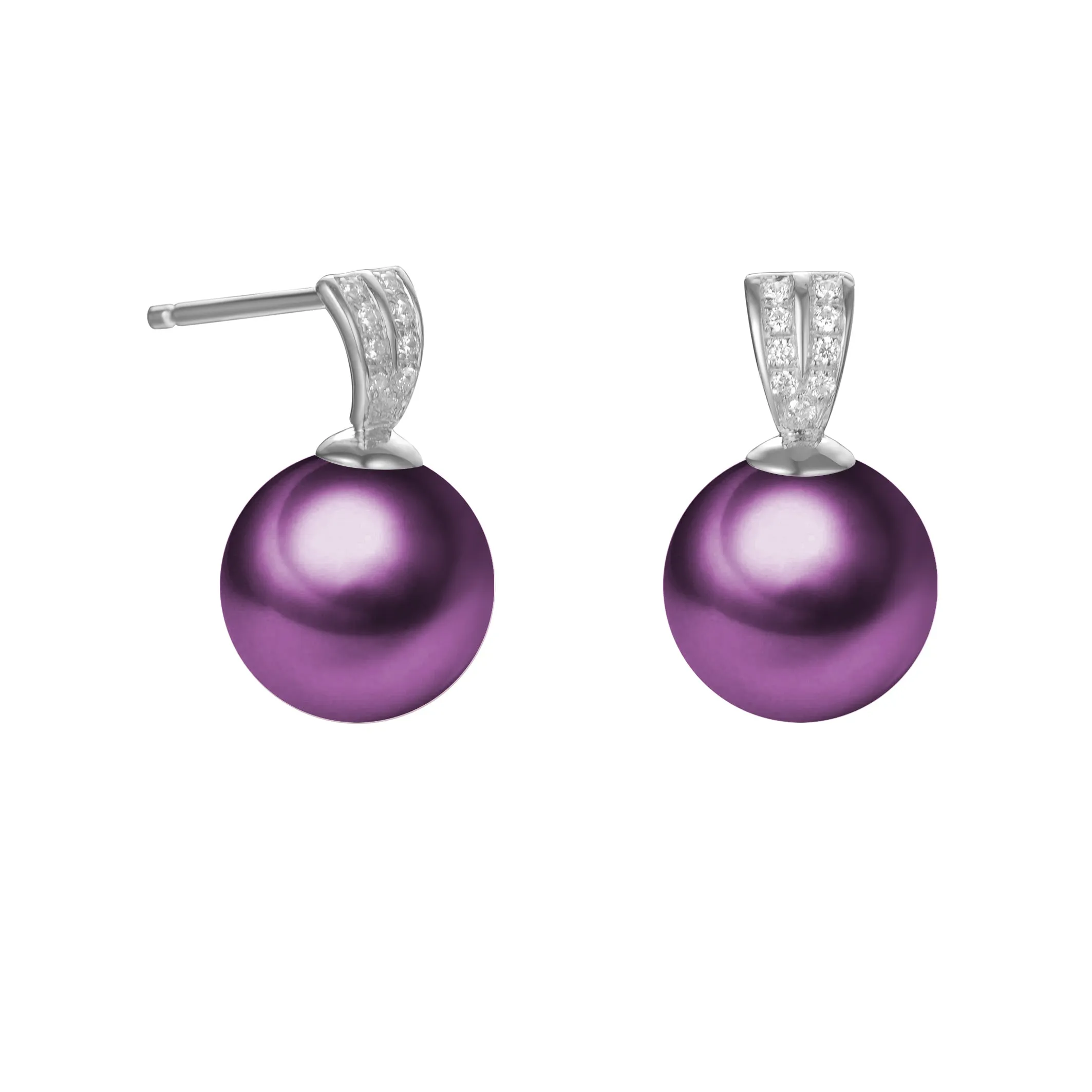 G18k Diamonds Timeless Classic Edison Pearl Studs Earrings