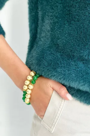 Glamour Puss bracelet | Gold and Amazonite