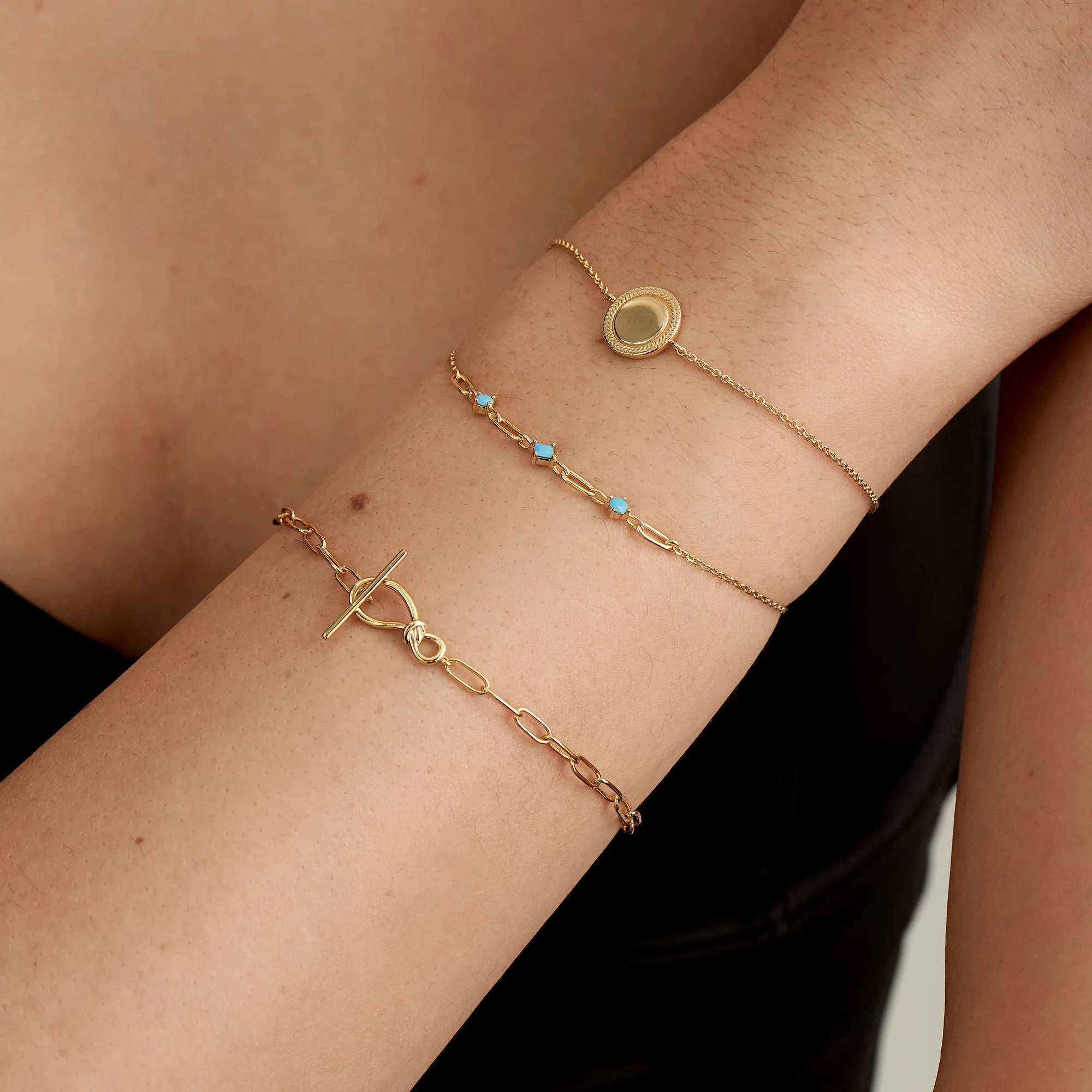 Gold Rope Disc Bracelet